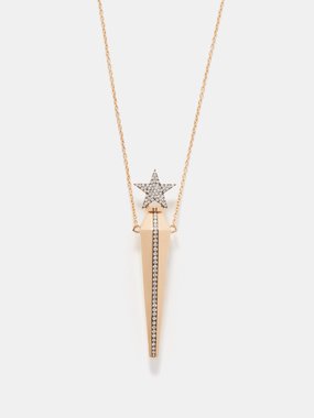 Diane Kordas Diamond & 18kt rose-gold amulet necklace