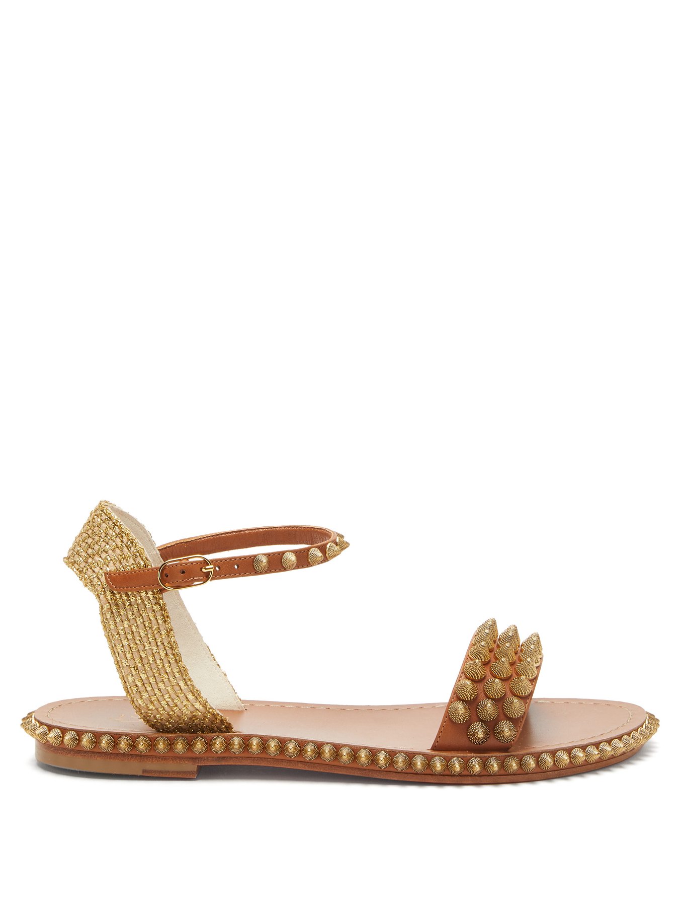 Christian Louboutin Beige Leather Woven Leather Sandals Size 40 Christian  Louboutin