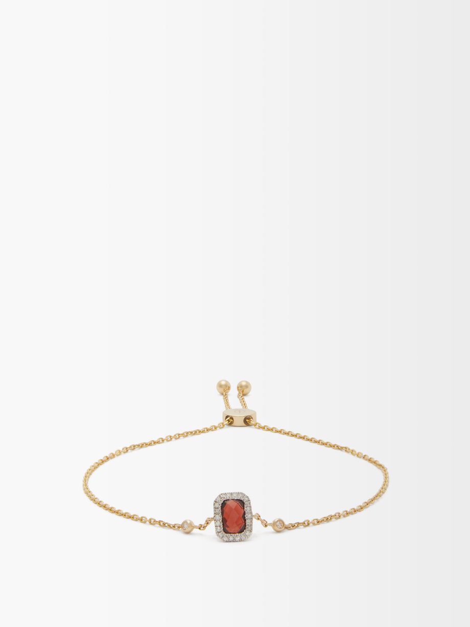 Anissa Kermiche January diamond, garnet & gold chain bracelet