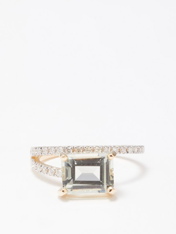 Mateo Point of Focus diamond, amethyst & 14kt gold ring