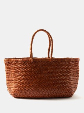 Dragon Diffusion Triple Jump large woven-leather basket bag