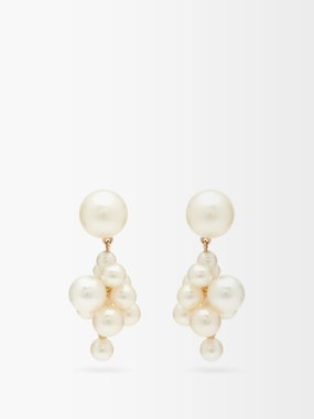 Sophie Bille Brahe Boticelli pearl cluster & 14kt gold earrings
