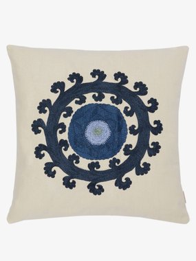 Emporio Sirenuse Circle hand-embroidered cotton cushion