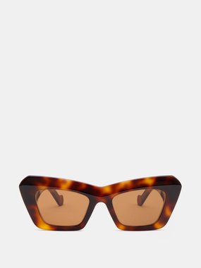 LOEWE Eyewear LOEWE Anagram cat-eye tortoiseshell-acetate sunglasses