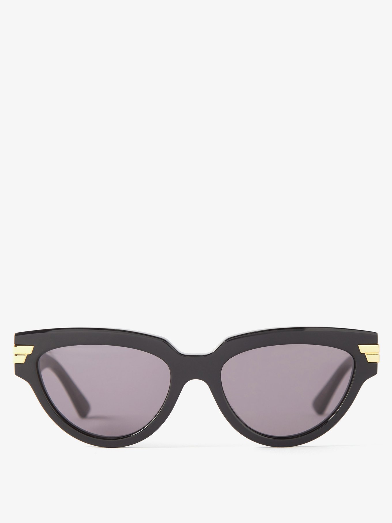 Triangle cat-eye acetate and gold-tone sunglasses