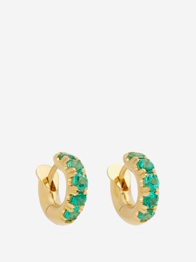 Spinelli Kilcollin Macro mini emerald & 18kt gold huggie earrings