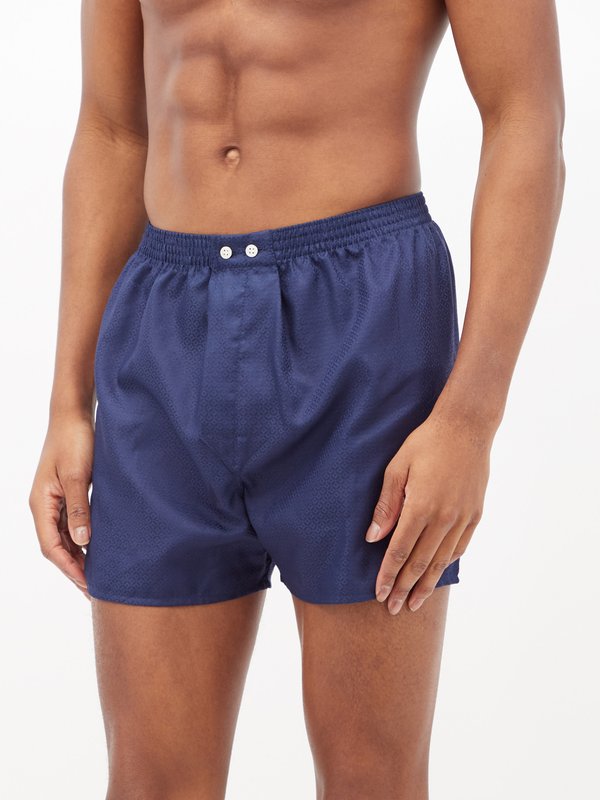 Derek Rose Lombard logo-jacquard cotton boxer shorts