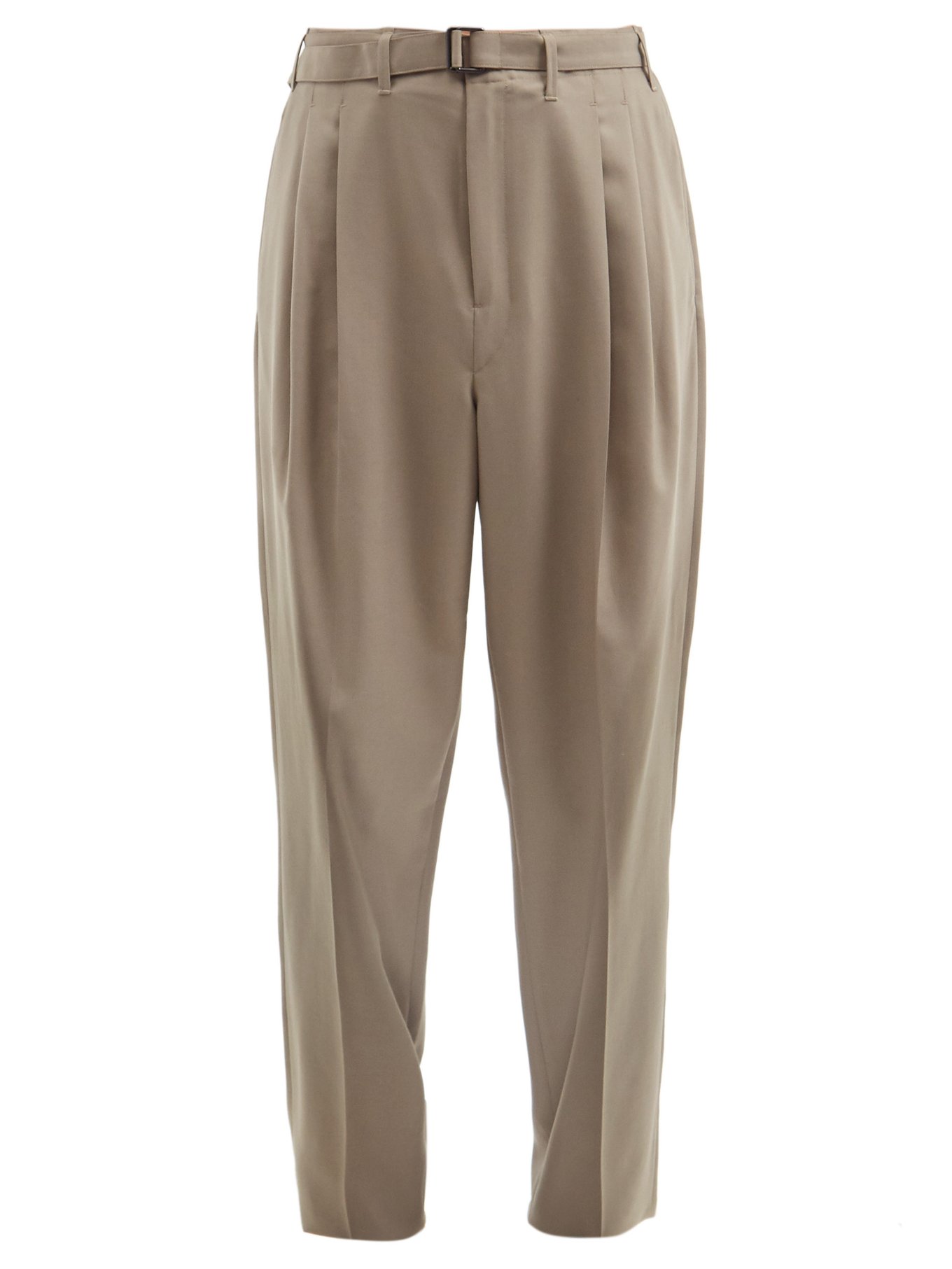 Belted pleated crepe trousers video