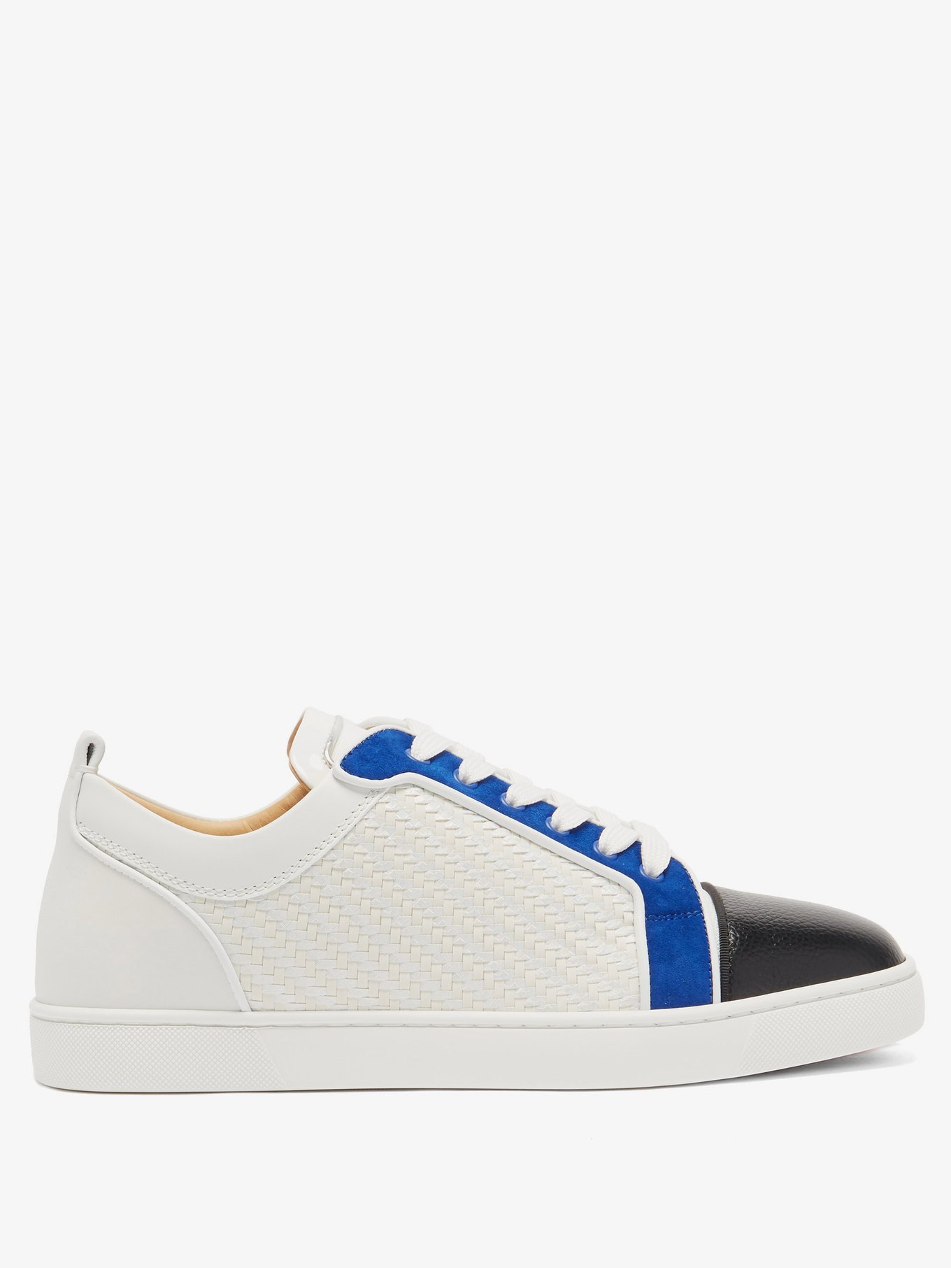 Christian Louboutin Fun Louis Junior Marble-effect High-top Woven Trainers  in Blue for Men