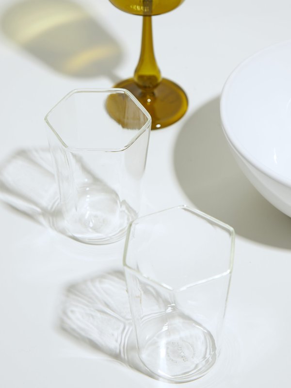 R+D.LAB (R+D.LAB ) Set of two Nini hexagon glass tumblers