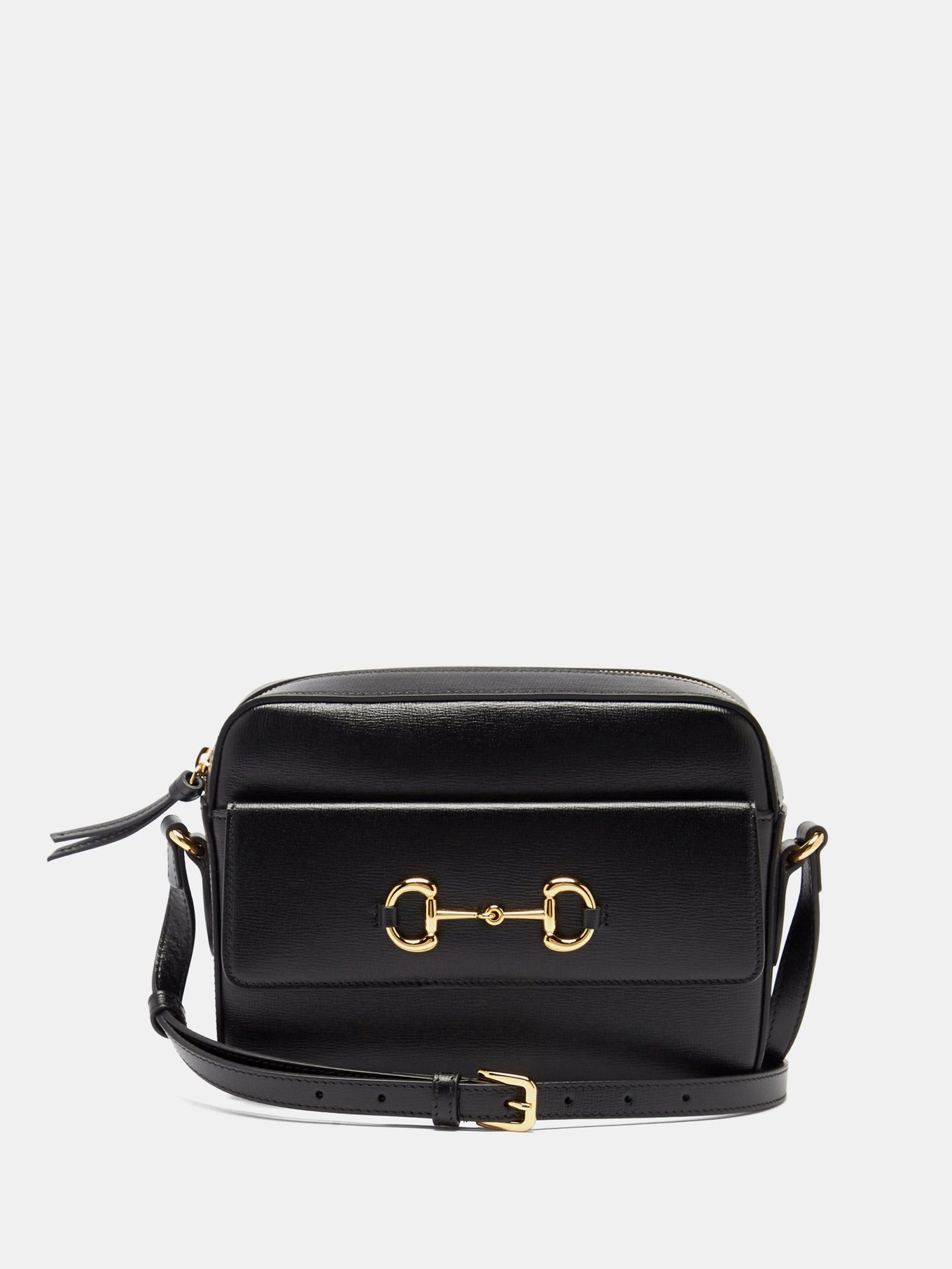 Black 1955 Horsebit leather cross-body bag, Gucci