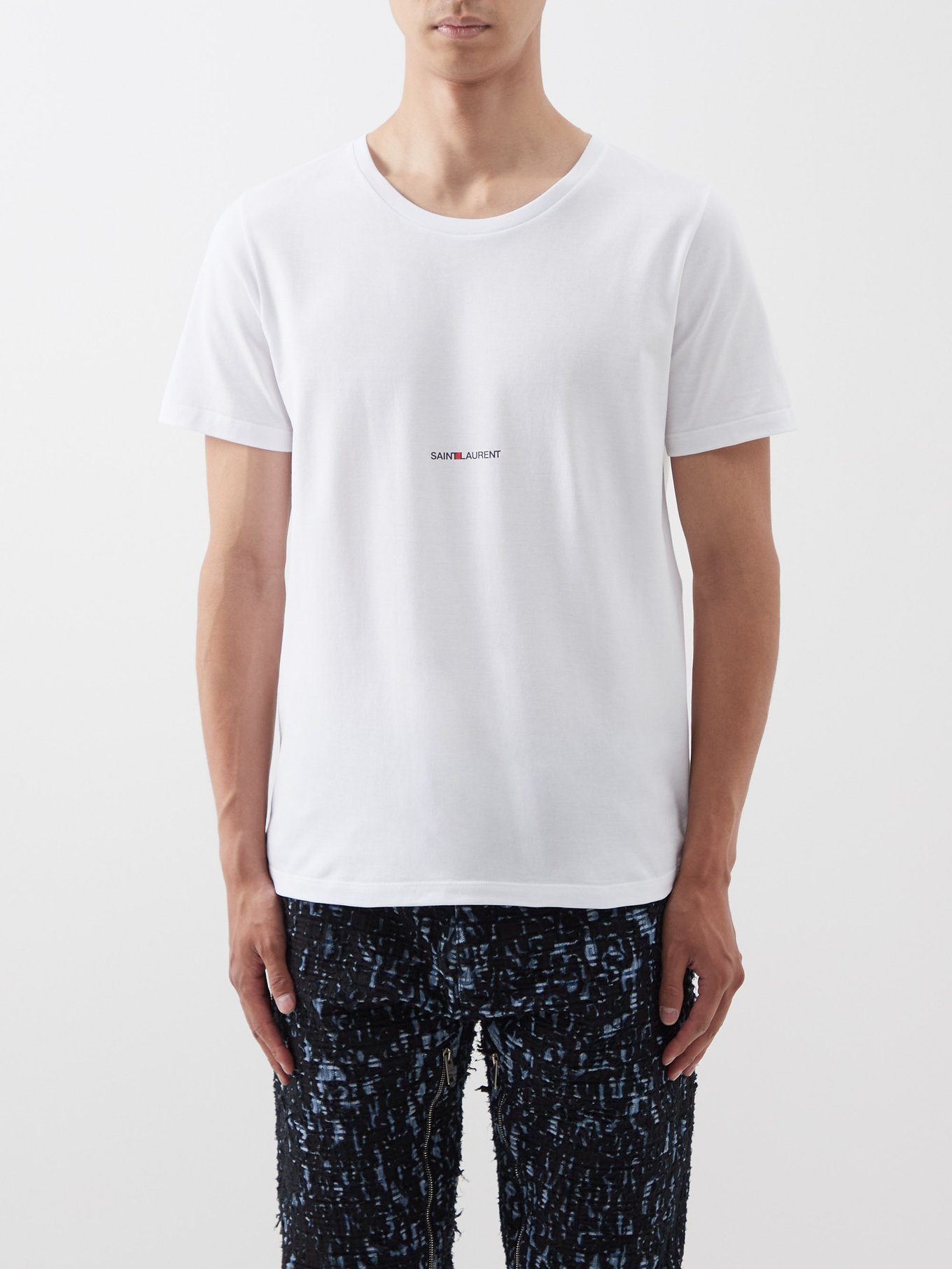 Logo-print cotton T-shirt | Saint Laurent