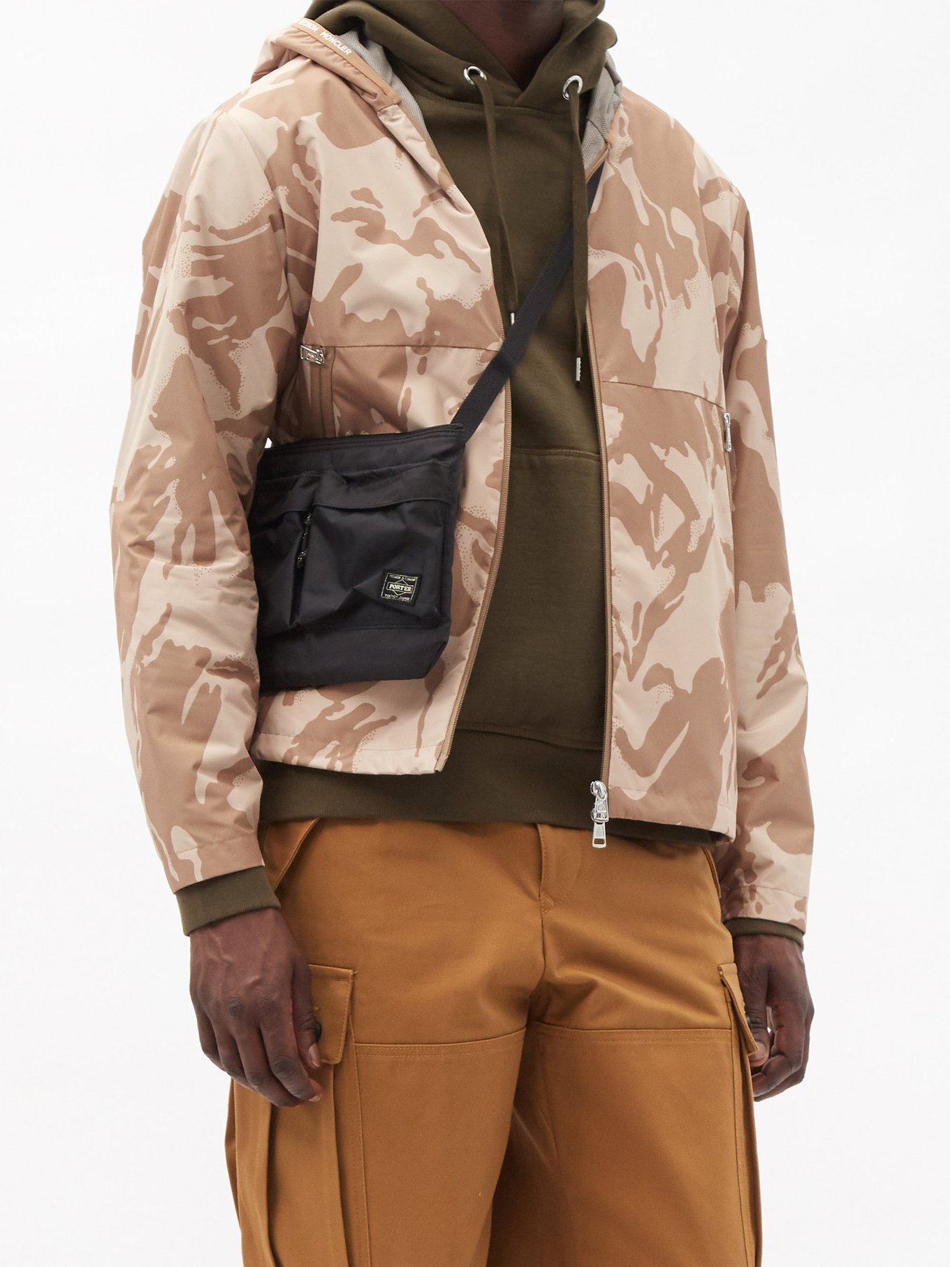 Moncler Neutral Camouflage-print shell hooded jacket