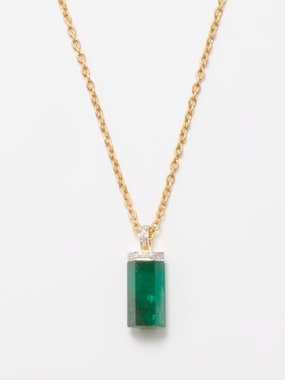Jade Jagger Diamond, emerald & 18kt gold necklace