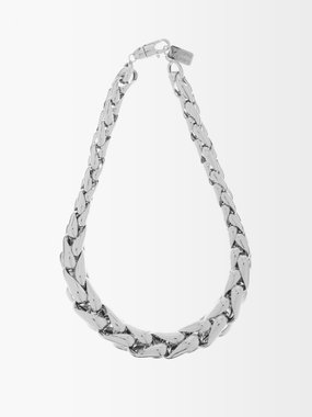 Lauren Rubinski Wheat-chain 14kt white-gold necklace