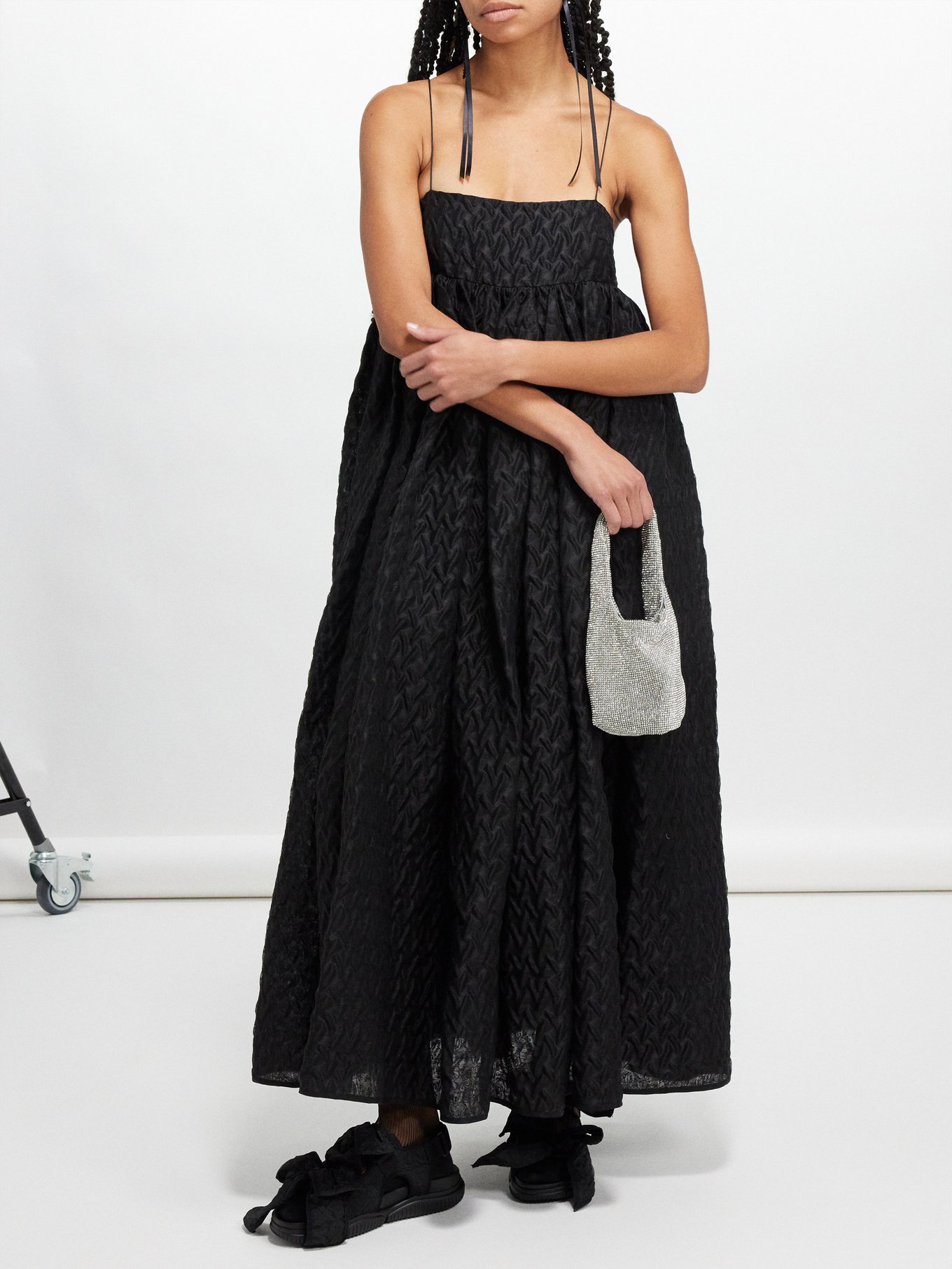 Edition Beth square-neck linen-blend cloqué dress | Cecilie Bahnsen