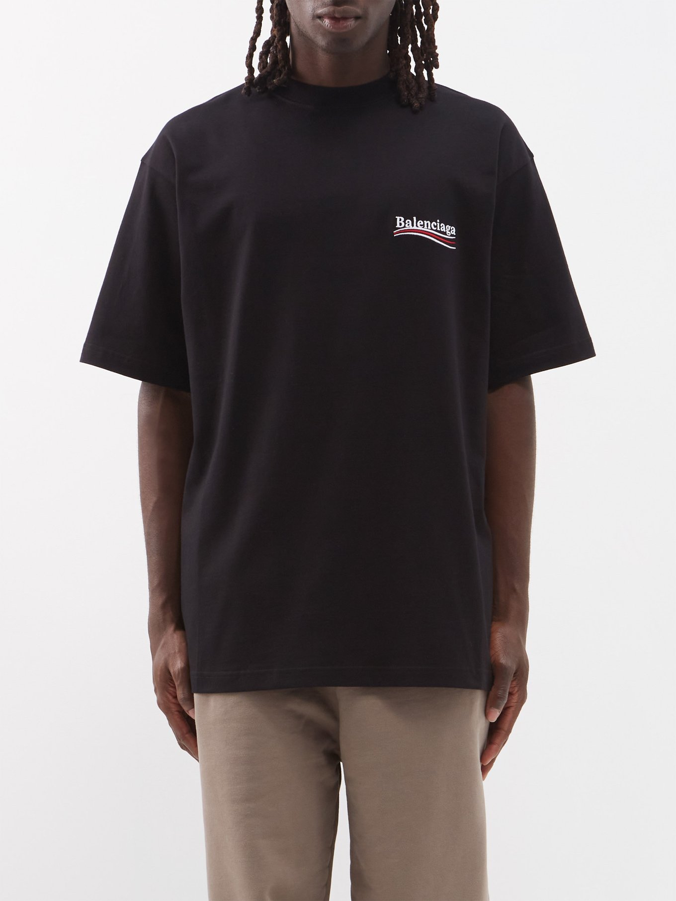 Logo-print crew-neck cotton-jersey T-shirt | Balenciaga