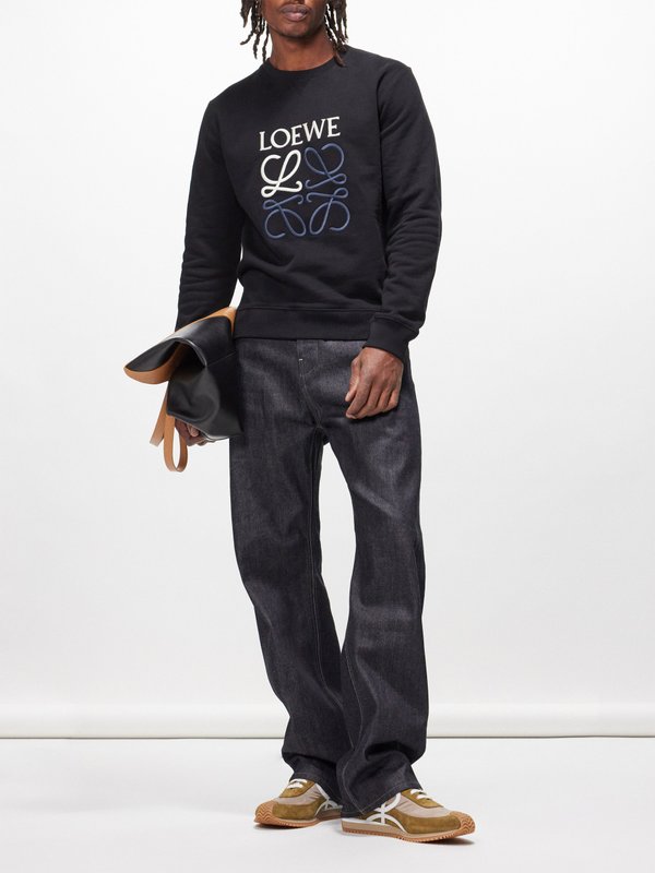 LOEWE Anagram-embroidered cotton-jersey sweatshirt