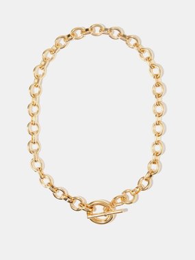Laura Lombardi Portrait 14kt gold-plated chain necklace