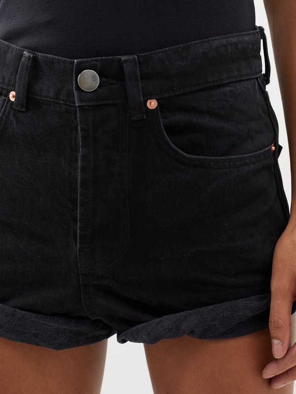 Raey Rivet cut-off organic cotton denim shorts