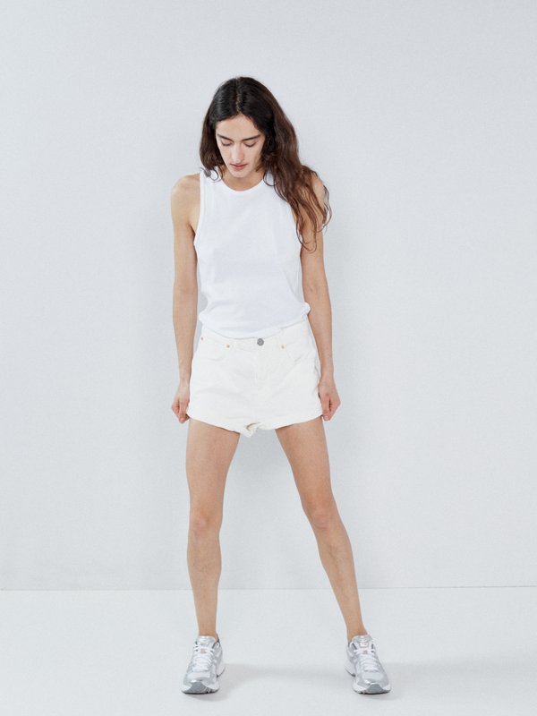 Raey Rivet cut-off organic cotton denim shorts