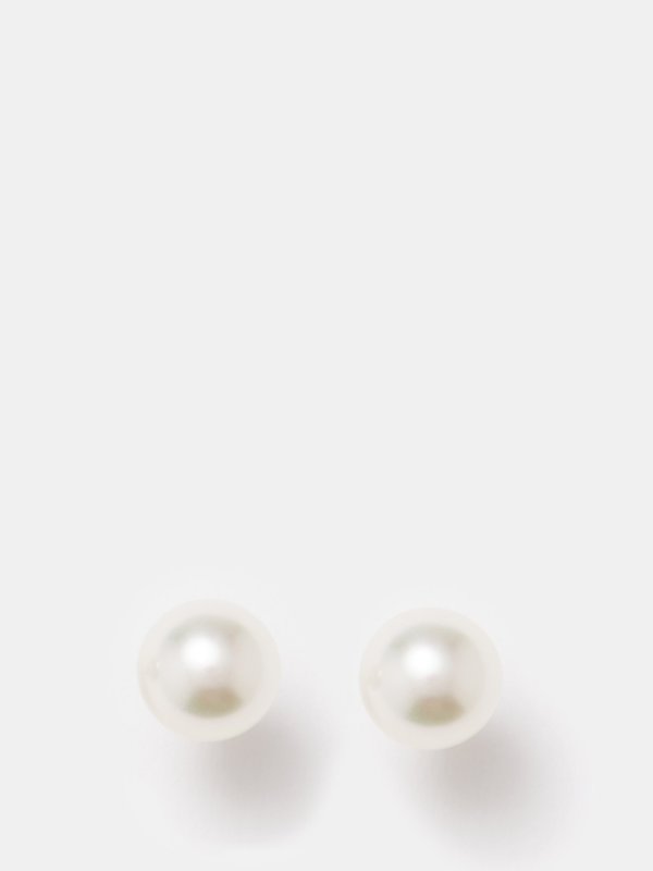 Irene Neuwirth Gumball pearl & 18kt gold stud earrings