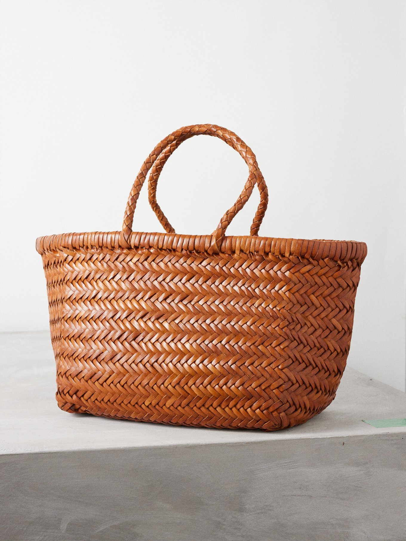 Triple Jump small woven leather basket bag   Dragon Diffusion