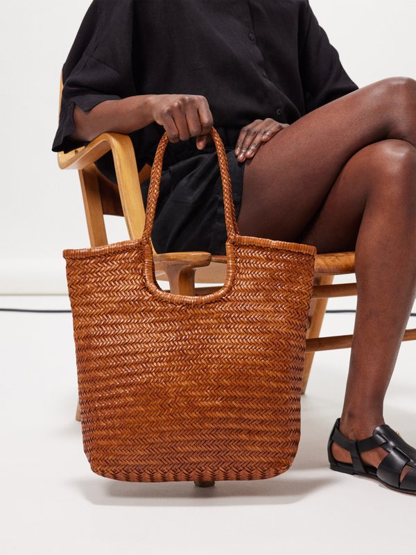 Dragon Diffusion Triple Jump woven-leather basket bag