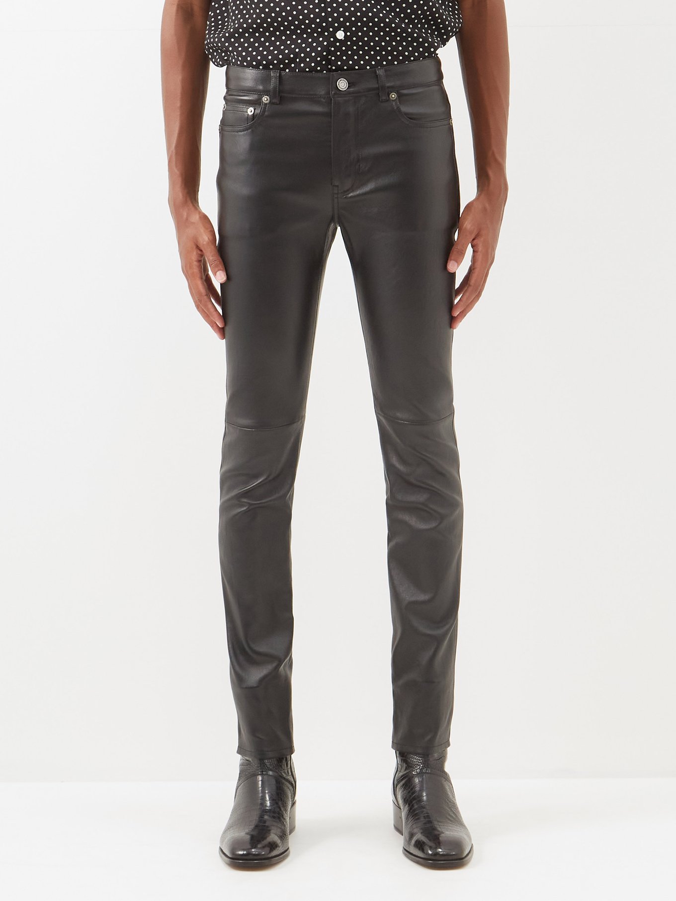 Black leather trousers | Saint Laurent MATCHESFASHION