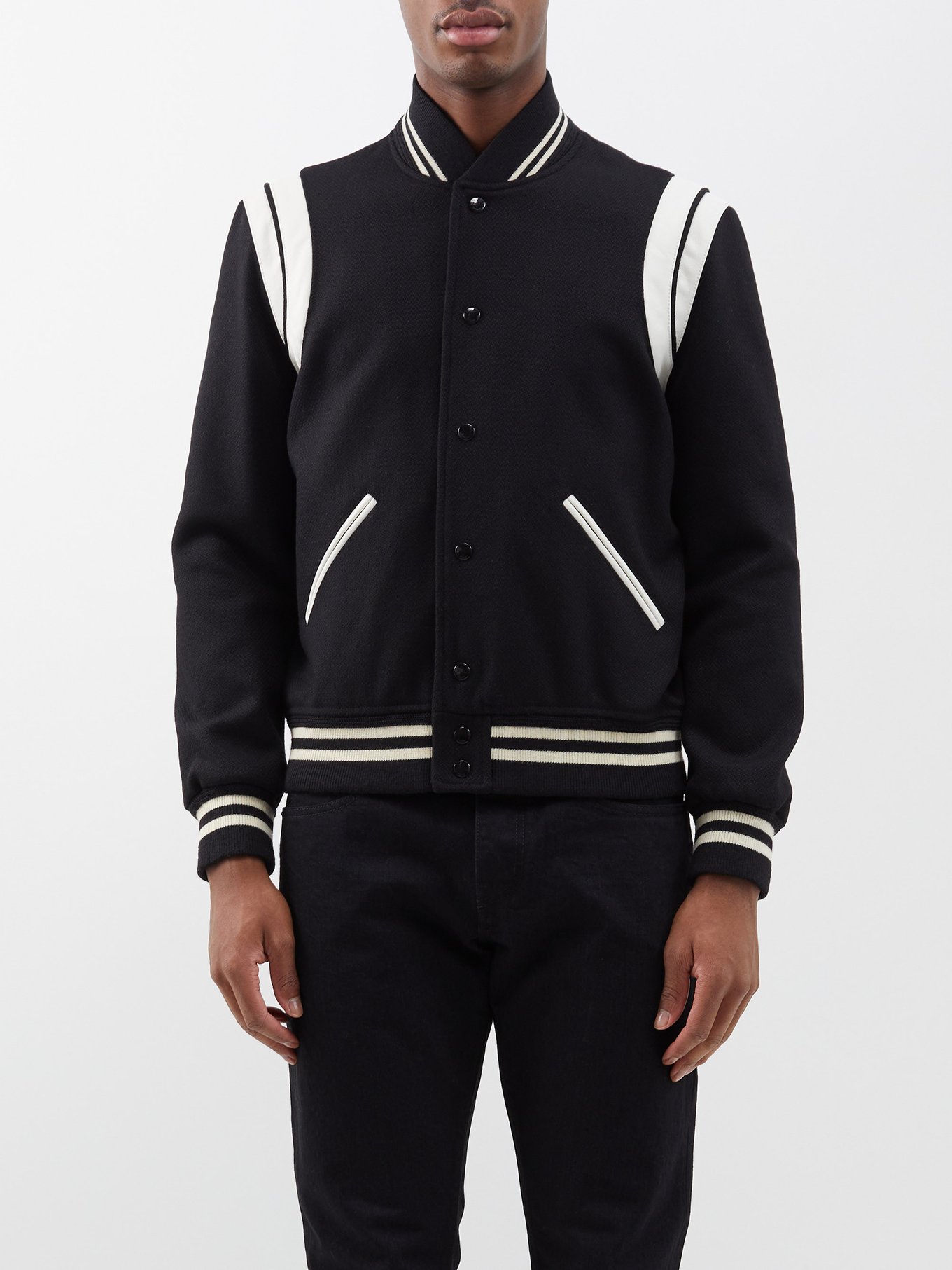 Wool Blend Teddy Bomber Jacket in White - Gucci