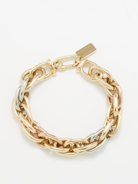 Lauren Rubinski Trinity Rope 14kt gold & rose-gold bracelet