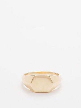 Lizzie Mandler Hex 18kt gold ring