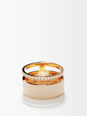 Repossi Berbere diamond & lacquered 18kt rose-gold ring