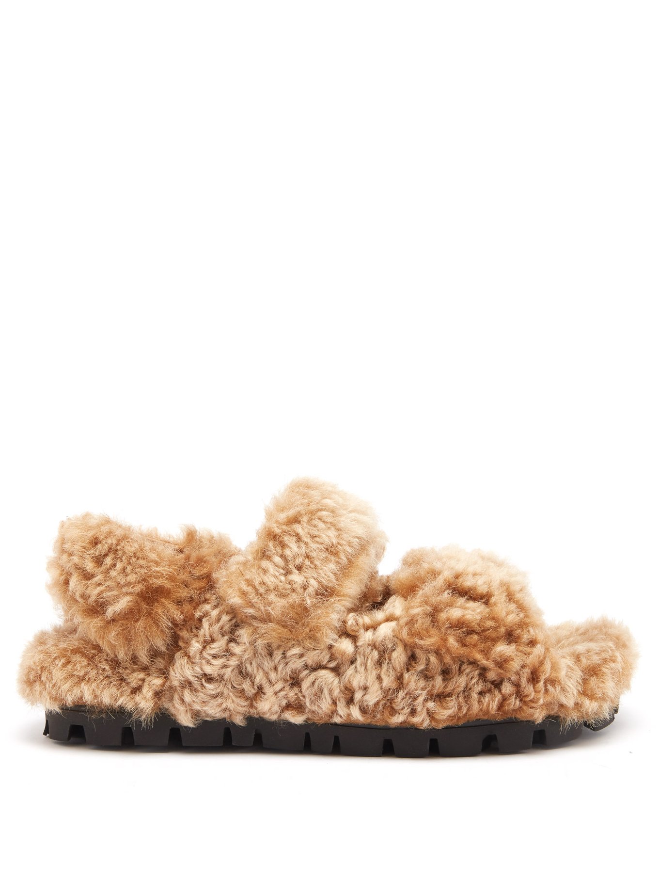 Pre-owned Shearling Sandals In Beige