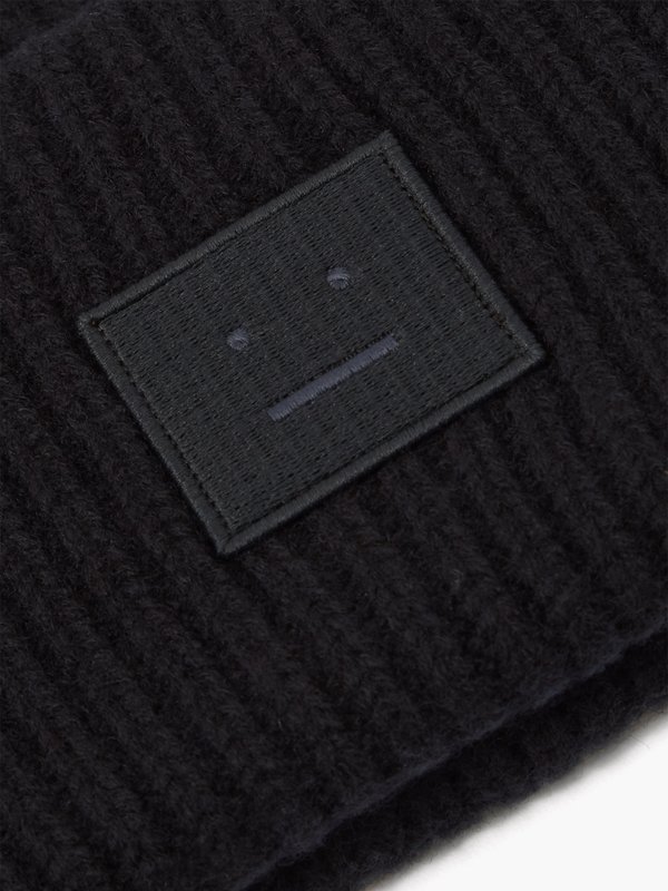 Acne Studios Pansy Face-patch wool beanie