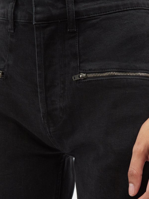 Raey Zip organic-cotton blend panelled skinny jeans