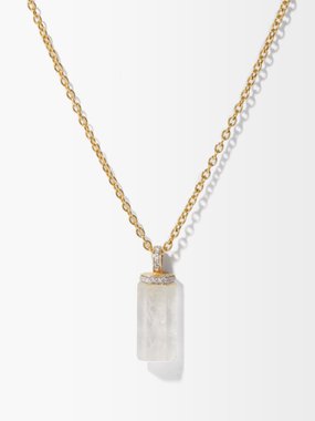 Jade Jagger Rocktagon moonstone, diamond & 18kt gold necklace