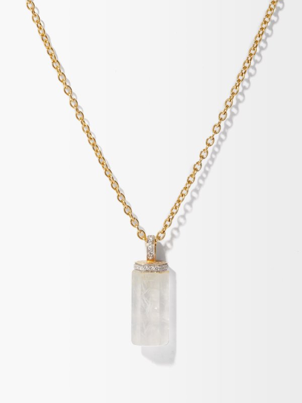 Jade Jagger Rocktagon moonstone, diamond & 18kt gold necklace