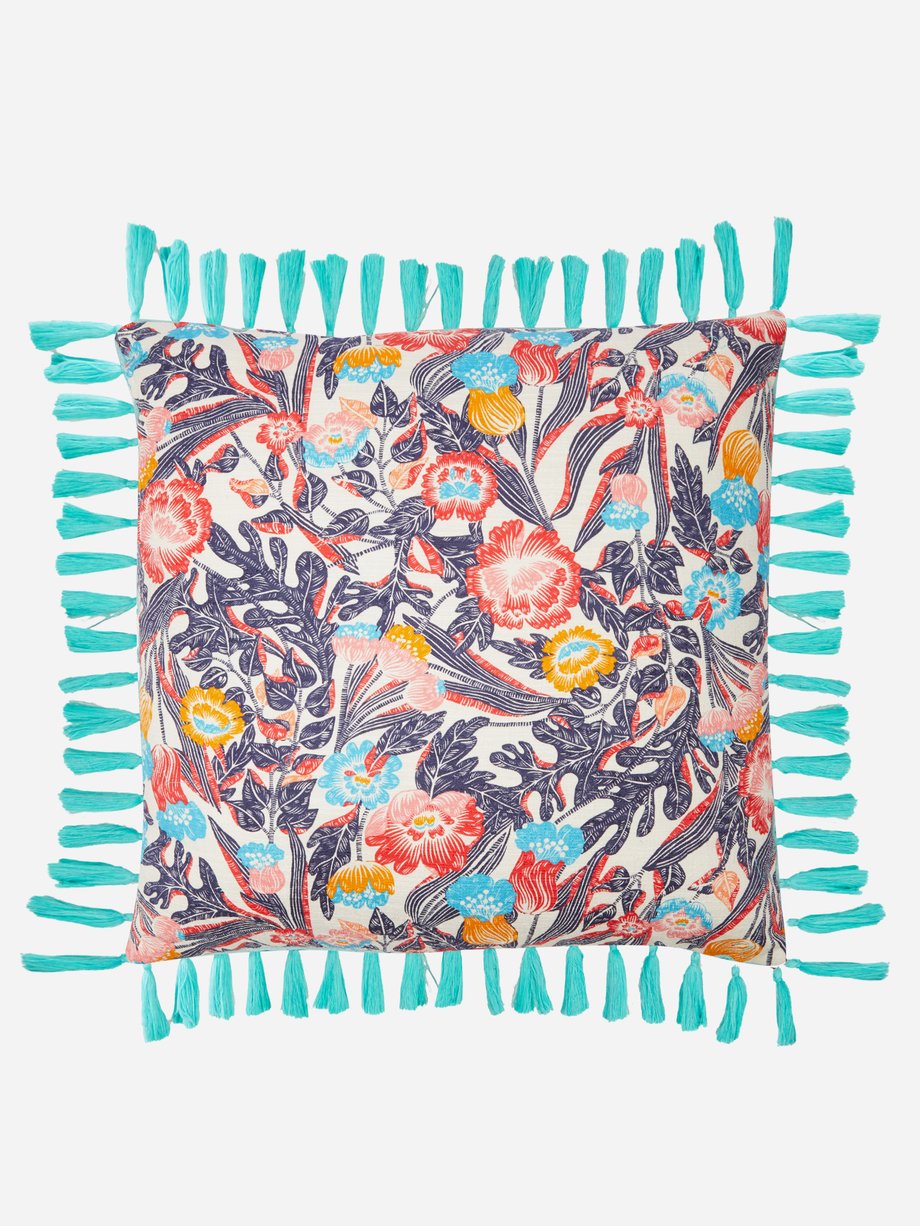 La DoubleJ Floral-print cotton-blend cushion