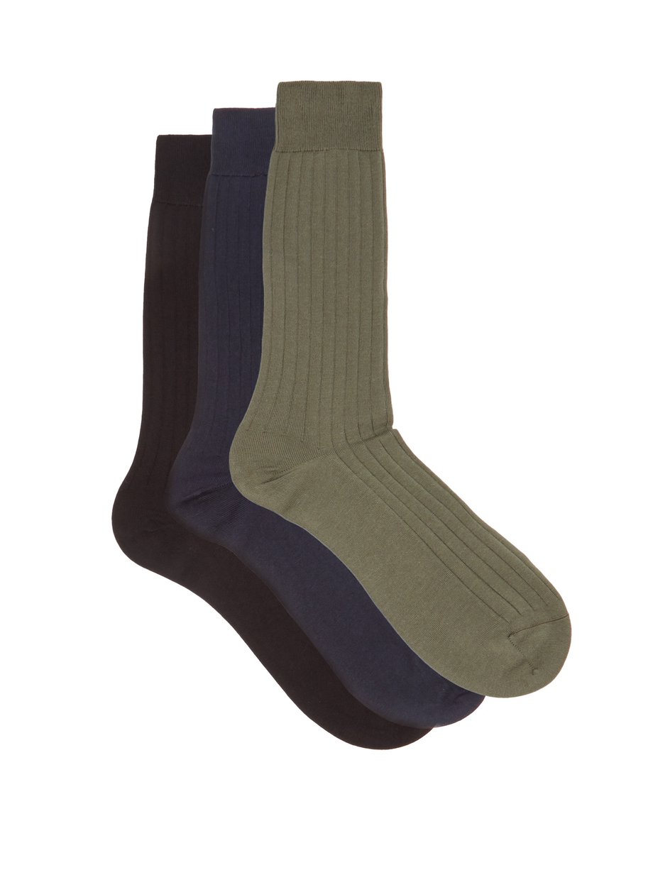 Pantherella Pack of three Pembury cotton-blend socks