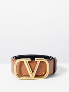 Valentino Garavani V-Logo reversible leather belt