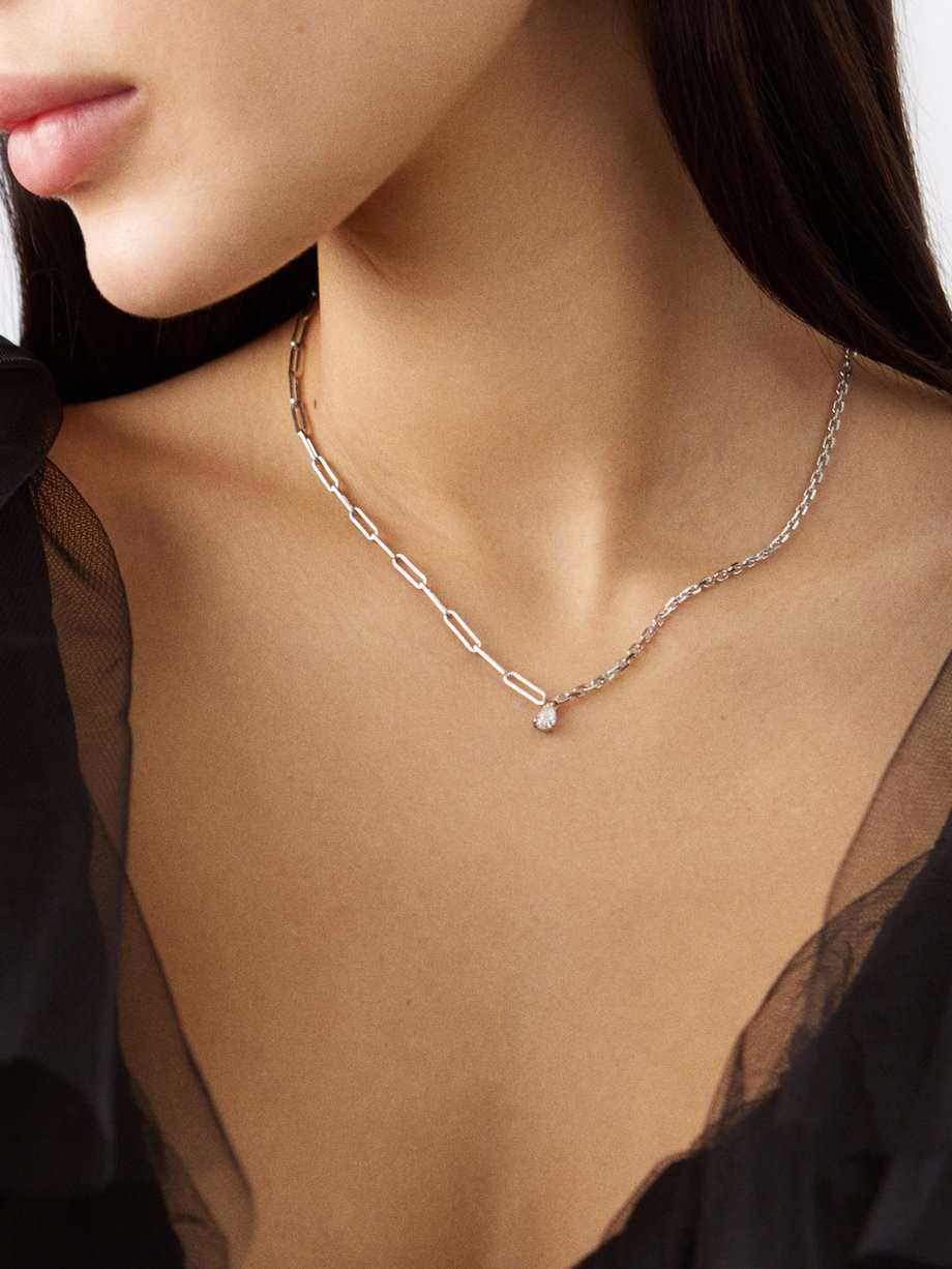 Yvonne Léon Diamond & 18kt white-gold chain necklace