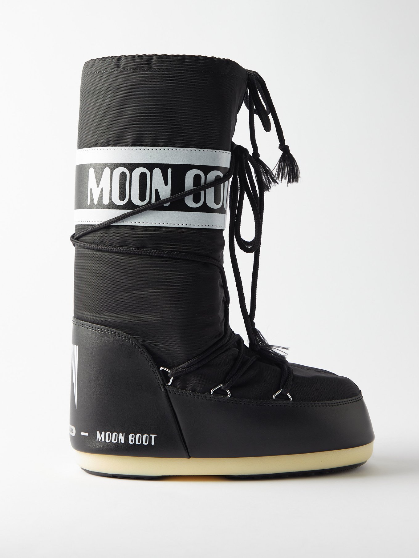 Moon Boot Black & White Logo Snow Boots