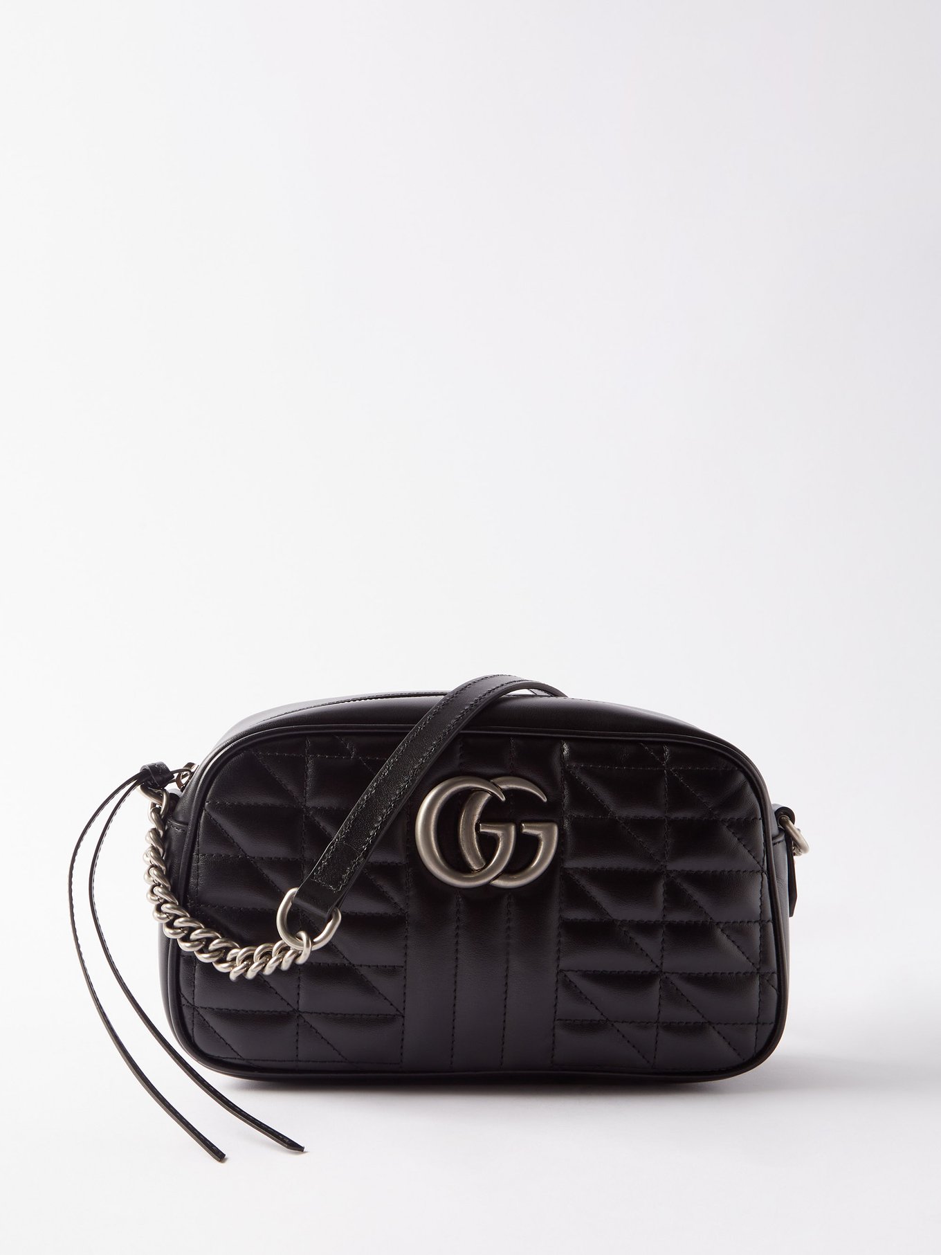 Gucci black Small Matelassé Leather GG Camera Bag