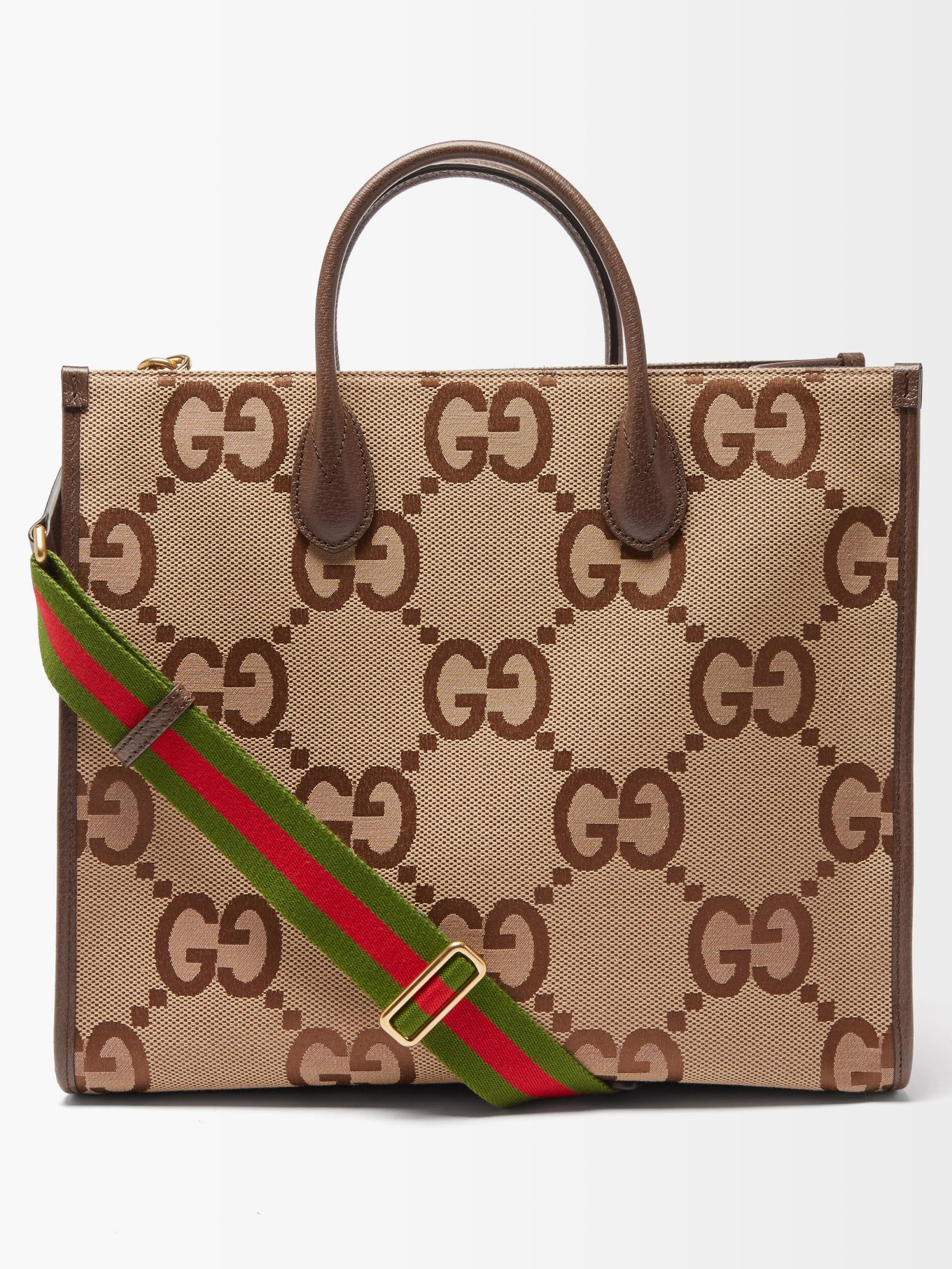 Ophidia GG Mini Leather Trimmed Tote Bag in Brown - Gucci