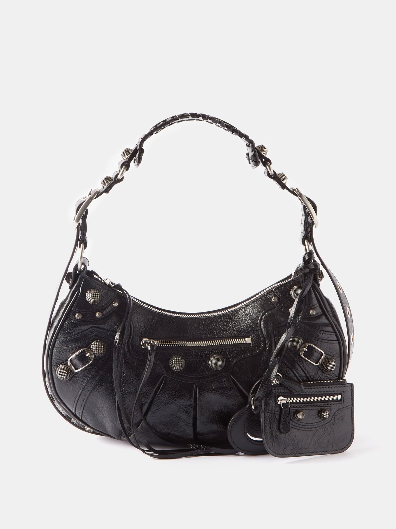 Black Cagole S leather shoulder bag, Balenciaga