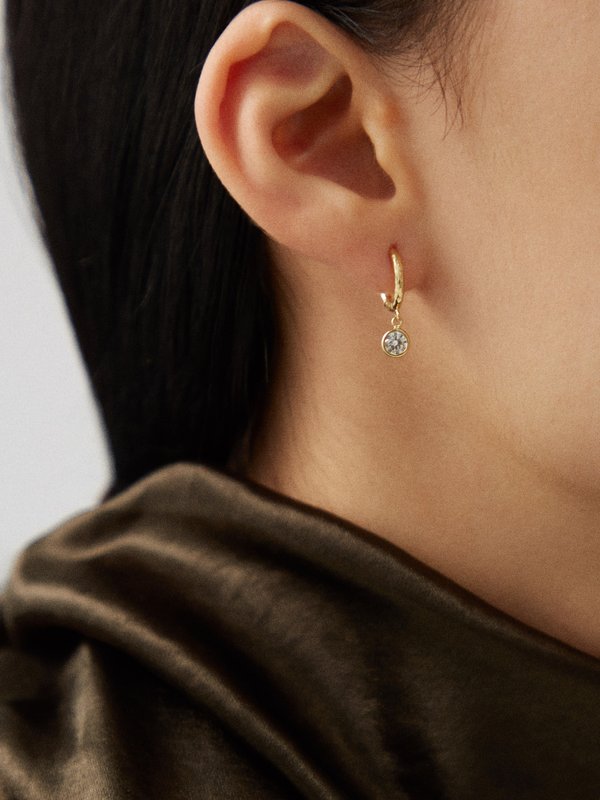 Octavia Elizabeth Charmed Gabby micro diamond & 18kt gold earrings