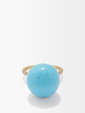 Irene Neuwirth Turquoise, diamond & 18kt gold ring