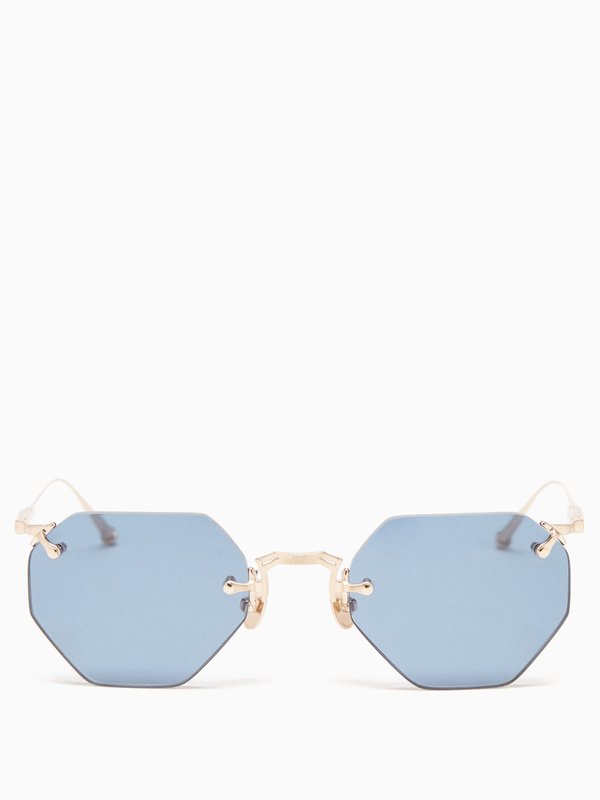 Matsuda Rimless hexagonal metal sunglasses