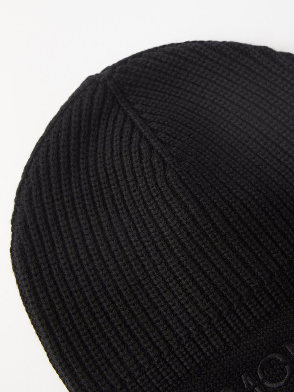 Moncler Logo-embroidered ribbed-wool beanie